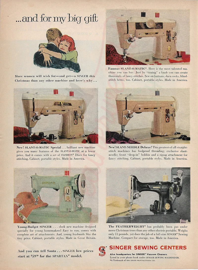 Advertisement, Rare Featuring the Singer Featherweight  - (Vintage Original)