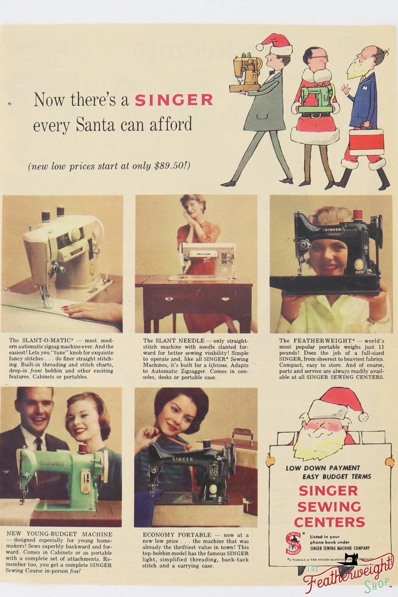 Advertisement, Rare Featuring the Singer Featherweight  - (Vintage Original)