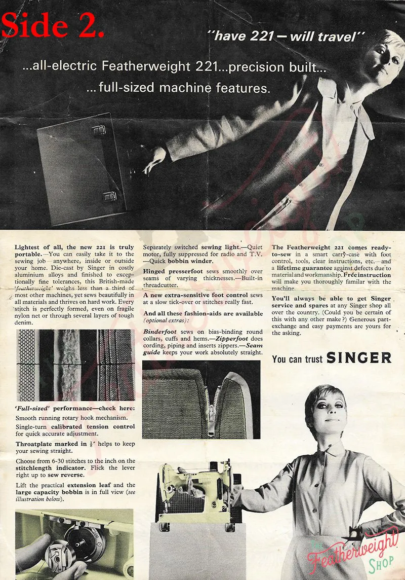 Advertisement, Rare Featuring the Singer Featherweight  - (Vintage Original)