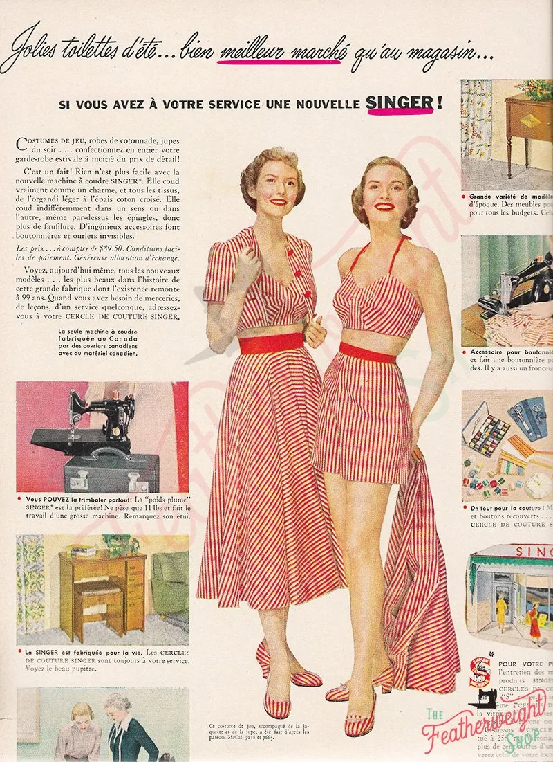 Advertisement, Rare Featuring the Singer Featherweight  - (Vintage Original)