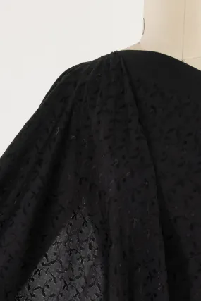 Ink Black Embroidered Woven