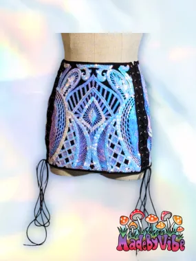 Opal Treasure Lace Up Sides Mini Pencil Skirt - Made to Order