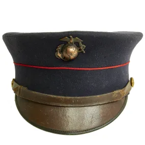 Original WWI Era Early U.S. Marine Corps Dress Blue Enlisted Bell Crown Visor Cap by J.N. Susskind & Co.