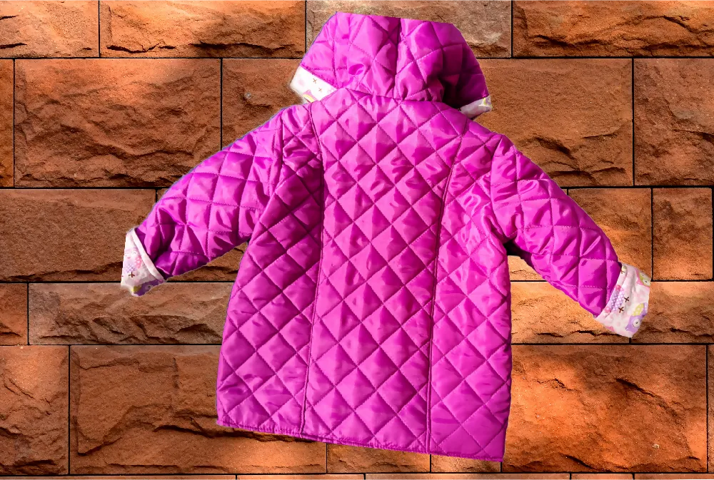 Quilted Duffle Coat, Purple, Sizes 2, 3