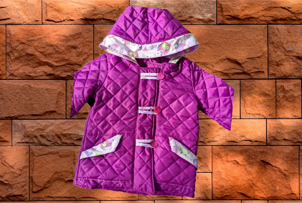 Quilted Duffle Coat, Purple, Sizes 2, 3