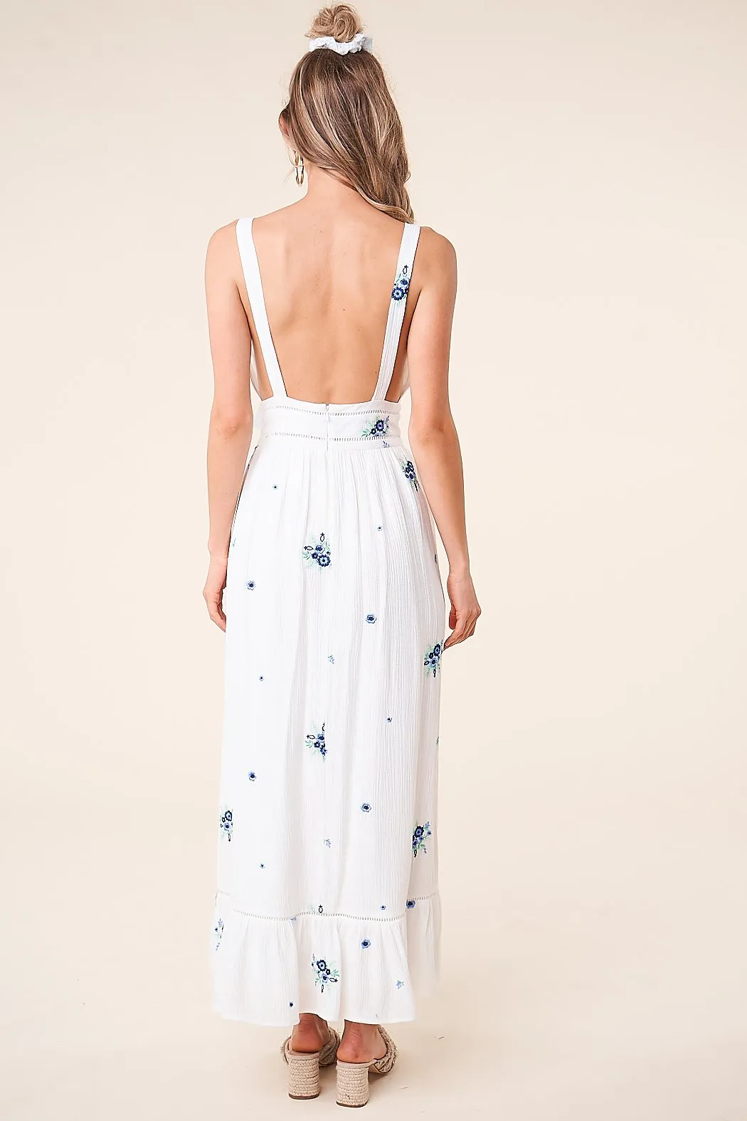 Starlight Floral Open Back Maxi Dress