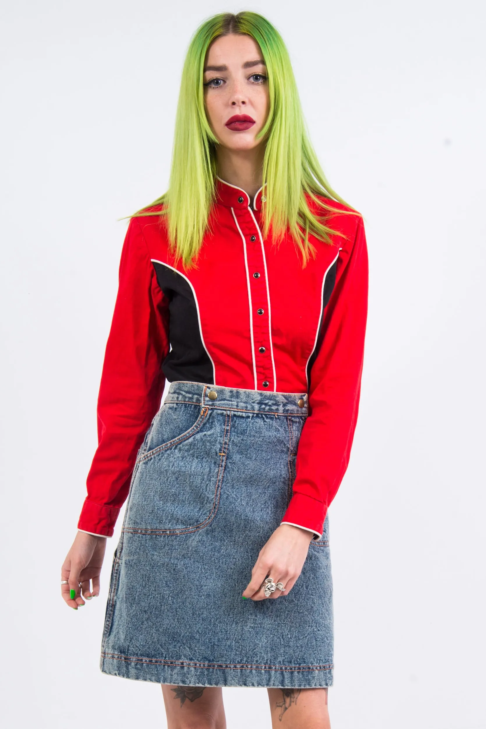 Vintage 90's Acid Wash Denim Skirt