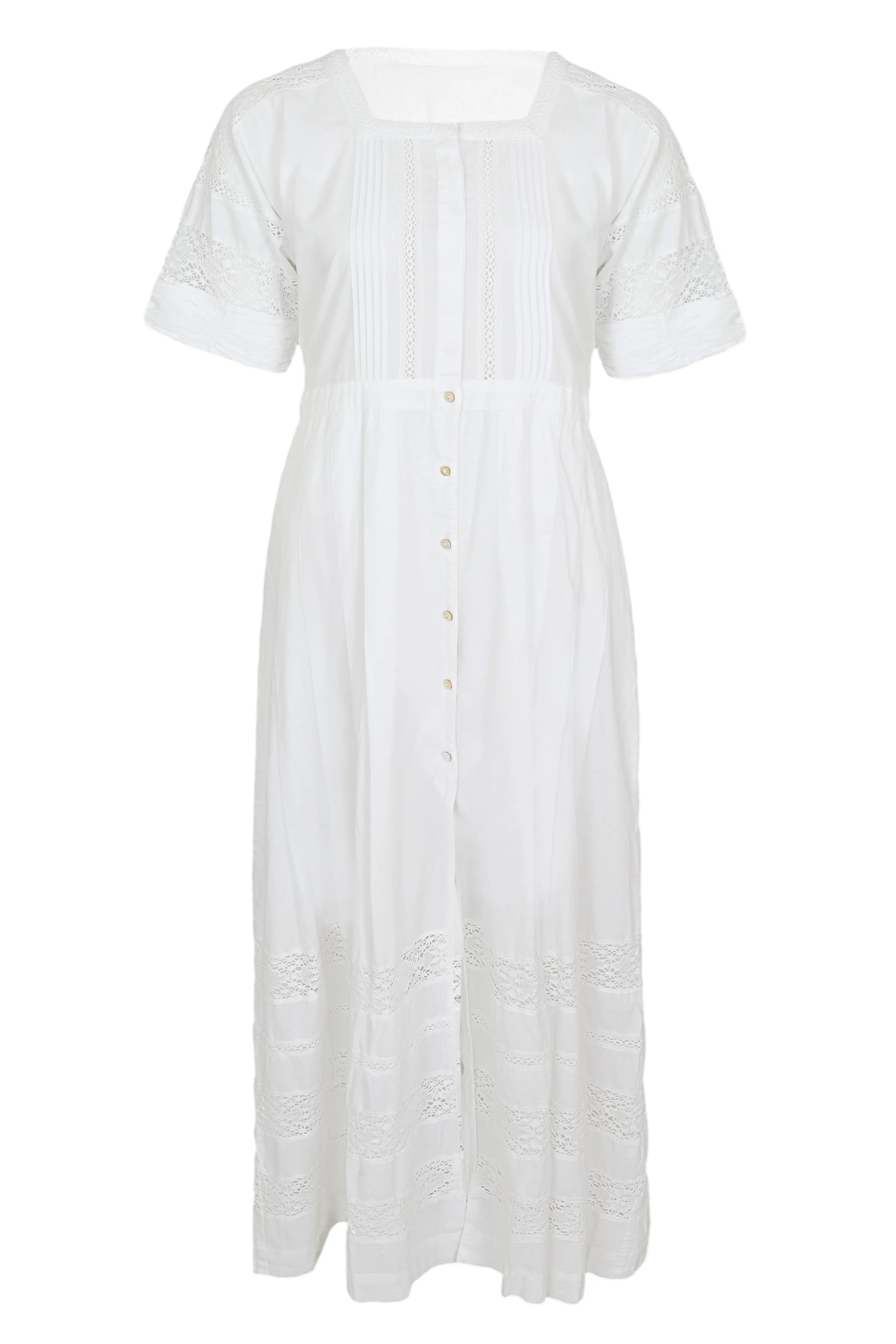 White Midi Dress with Sleeves