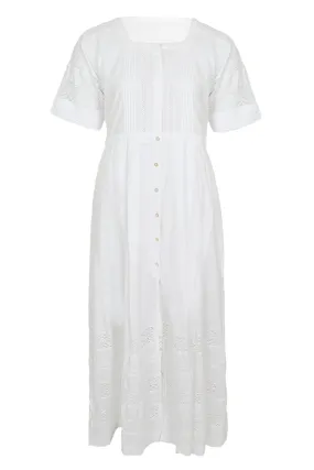 White Midi Dress with Sleeves