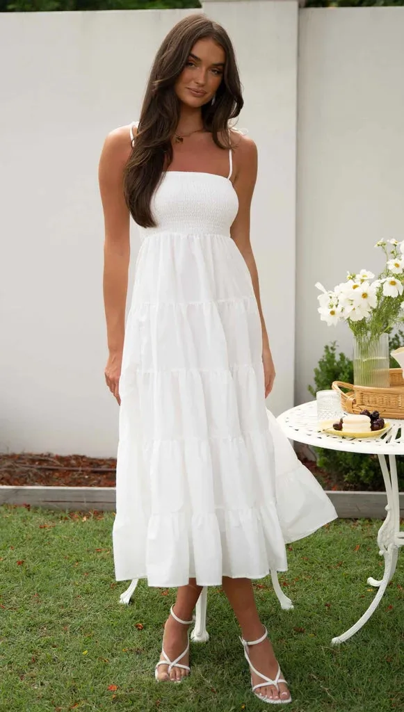 White Slip Midi Dress